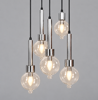 Abo Randers cascade 5 drop lamp for A/S Denmark 1970s