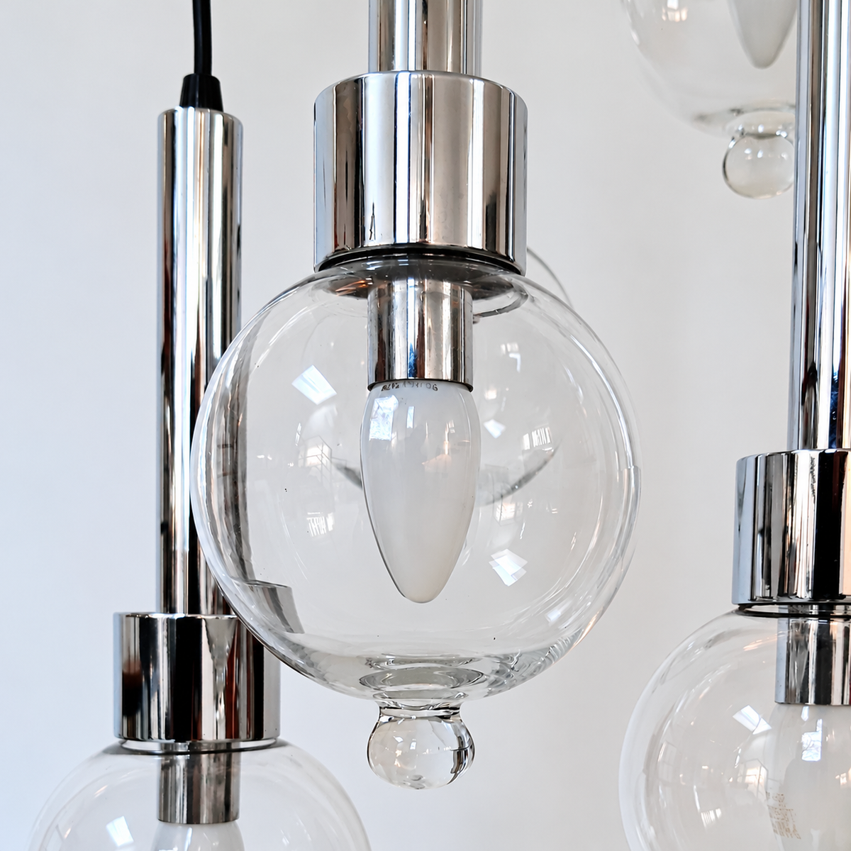 Abo Randers cascade 5 drop lamp for A/S Denmark 1970s