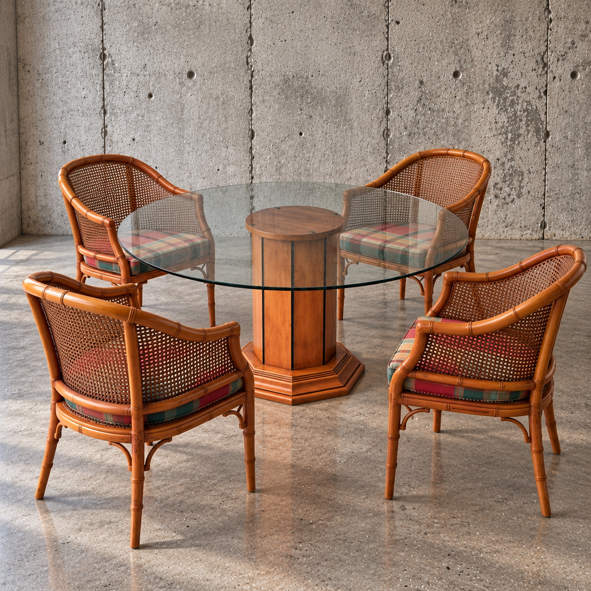 Faux Bamboo dining set / 1980s