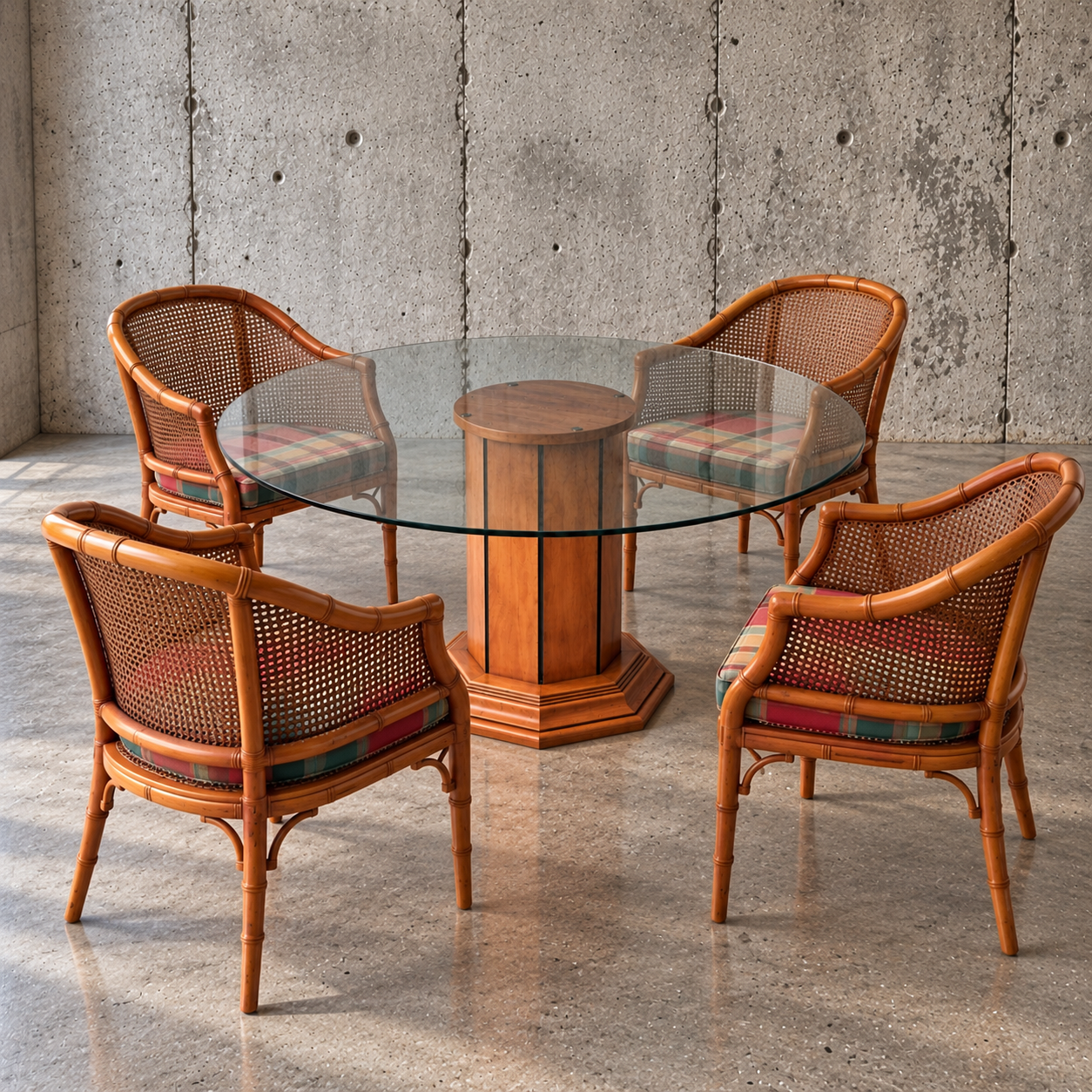 Faux Bamboo dining set / 1980s