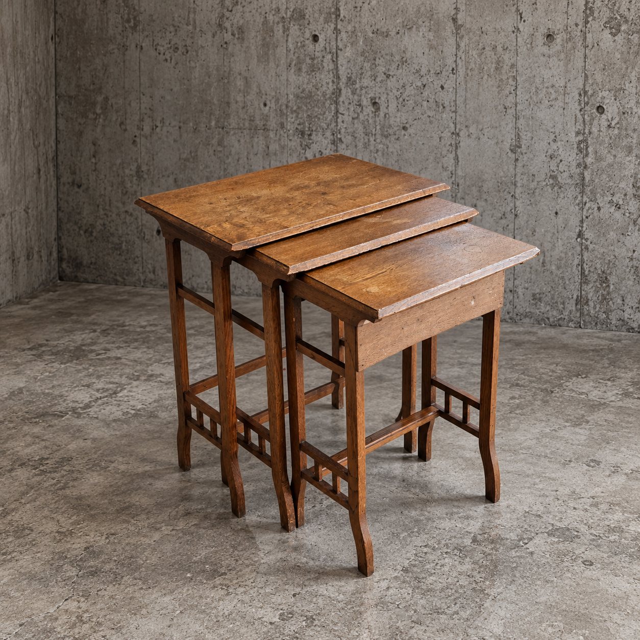 3 x nesting table / nesting set / arts and crafts / 1950s