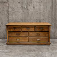 Oak wood dresser with 7 drawers by Florida Furniture Industries / 1980s /