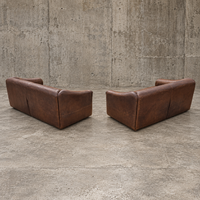 2 x Desede sofa / De Sede / Brown leather / DS-47 / matching patina of age /
