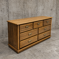 Oak wood dresser with 7 drawers by Florida Furniture Industries / 1980s /