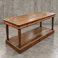 Antique French draper's table / 2 x drawers / Pinewood / 1900s