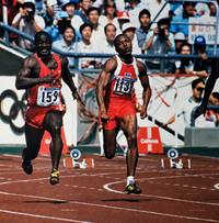 Original / signed / iconic photo / 100m final Seoul 1988s / Cult Art Photo / signed