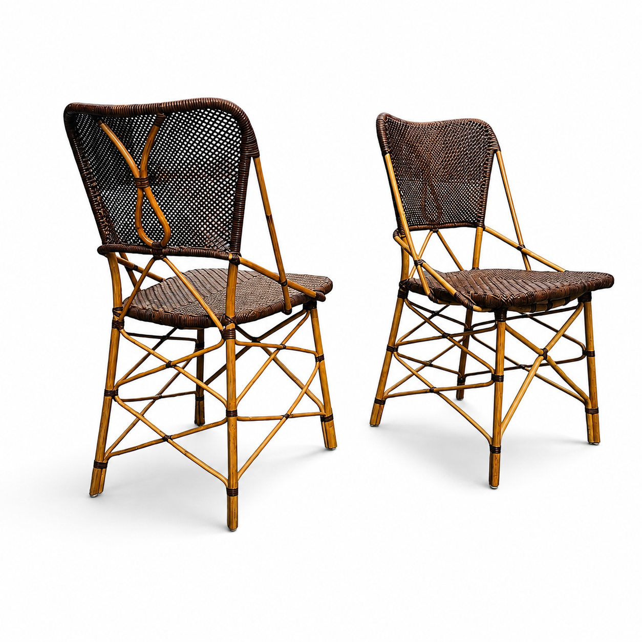 2 x Yamakawa CD-672 chair by Yuzuru Yamakawa / Yamakawa Rattan