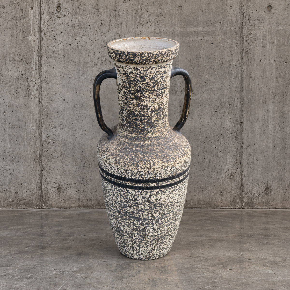 2 very Large / hand turned vases / Dutch ceramic  vases / Birch bark / 1970s / height 110 cm