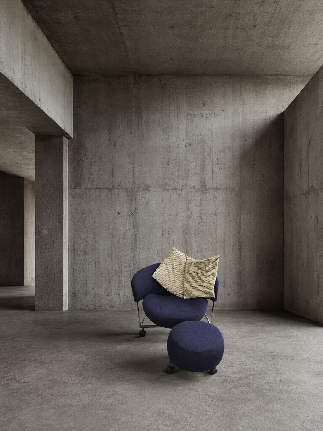 2 x Cassina Girotonda lounge chair / 1 x hocker / Francesco Binfaré for Cassina / 1990s