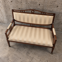 Antique mahogany settee in the Empire style / Directoire style / 1920s