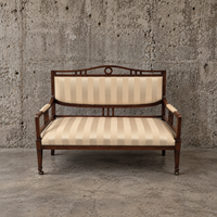 Antique mahogany settee in the Empire style / Directoire style / 1920s