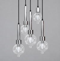Abo Randers cascade 5 drop lamp for A/S Denmark 1970s