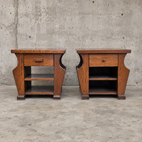 2 x matching oak magazine tables / night stands