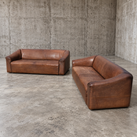 2 x Desede sofa / De Sede / Brown leather / DS-47 / matching patina of age /