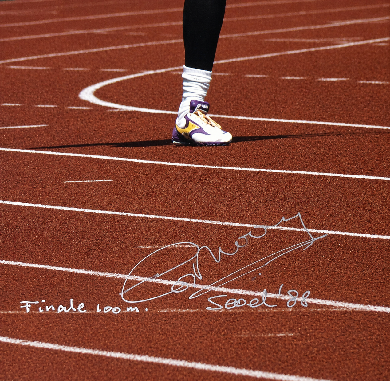 Original / signed / iconic photo / 100m final Seoul 1988s / Cult Art Photo / signed