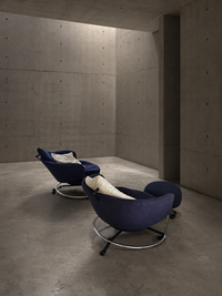 2 x Cassina Girotonda lounge chair / 1 x hocker / Francesco Binfaré for Cassina / 1990s