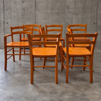 Set of 8 Italian Beech Wood chairs / Model Marocca by Vico Magistretti for De Padova / 1987