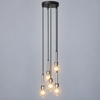 Abo Randers cascade 5 drop lamp for A/S Denmark 1970s