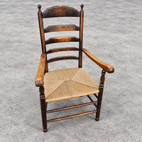 Early 20 th Century Handcrafted and Carved highback / Ladder Back Chairs /