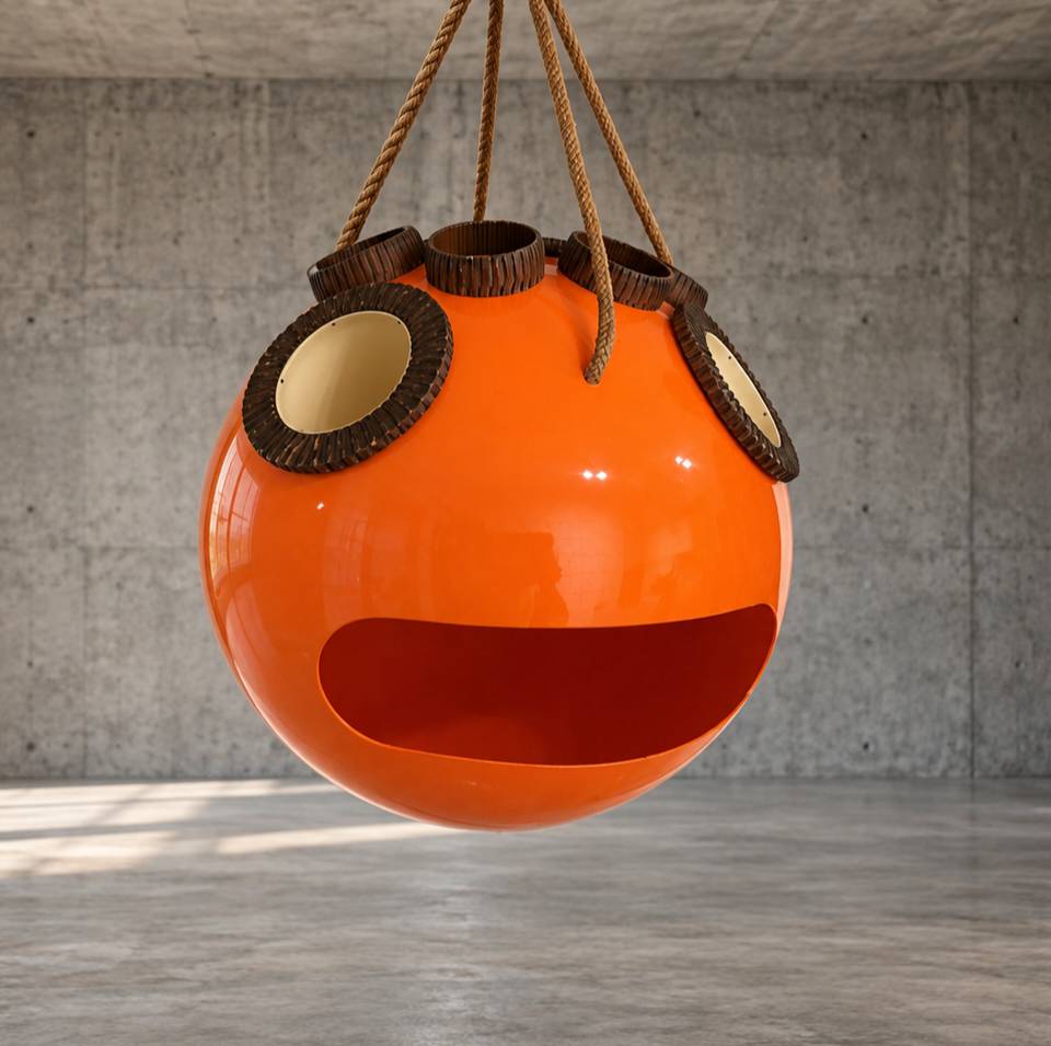 Hanging space age dry bar ball / 1970s