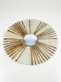 Large glass sunburst mirror / 1960s / 78 cm