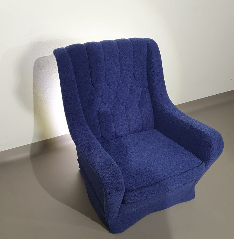 Sierlijke fauteuil / wollen bouclé / jaren 70