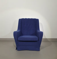 Sierlijke fauteuil / wollen bouclé / jaren 70