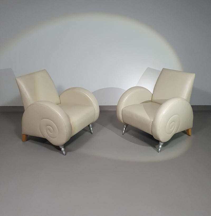 Slakkenhuis stoelen van leer
