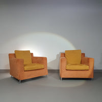 B&amp;B / B en B / Italia lounge stoelen model HARRY. Met zeldzame losse hoes van Antonio Citterio.
