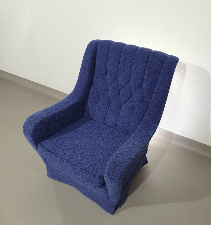 Sierlijke fauteuil / wollen bouclé / jaren 70