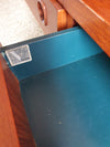 Grote wandkast V-vorm 360 x 175 cm
 Bestaat uit 4 boven delen ( met bureauklep) en 4 onderdelen met lades jaren 60