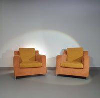 B&amp;B / B en B / Italia lounge stoelen model HARRY. Met zeldzame losse hoes van Antonio Citterio.