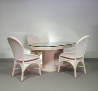 Pensil riet, Gespleten riet tafel stoelen eetkamer set.
 Breed 160
 Diepte 92
 Hoogte 75 cm