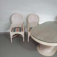 Pensil riet, Gespleten riet tafel stoelen eetkamer set.
 Breed 160
 Diepte 92
 Hoogte 75 cm
