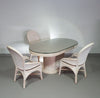 Pensil riet, Gespleten riet tafel stoelen eetkamer set.
 Breed 160
 Diepte 92
 Hoogte 75 cm