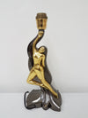 Vintage brass sculptural naked female figurine table lamp - 1970s