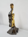 Vintage brass sculptural naked female figurine table lamp - 1970s