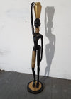 Levensgroot 169 cm bronzen Afrikaans vrouwenbeeld uit Oostenrijk, jaren 50