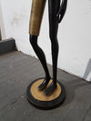 Levensgroot 169 cm bronzen Afrikaans vrouwenbeeld uit Oostenrijk, jaren 50