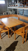 Zeer zeldzame Ansager mobler set, tafel, bank 3x stoelen / hoekbank