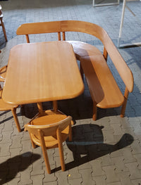 Zeer zeldzame Ansager mobler set, tafel, bank 3x stoelen / hoekbank