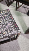 Zeldzame eetkamerset, Galaxy tafel en stoelen, met exclusieve bekleding, ontworpen door Umberto Asnago - Giorgetti. Jaren 80