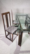Zeldzame eetkamerset, Galaxy tafel en stoelen, met exclusieve bekleding, ontworpen door Umberto Asnago - Giorgetti. Jaren 80