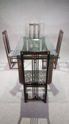 Zeldzame eetkamerset, Galaxy tafel en stoelen, met exclusieve bekleding, ontworpen door Umberto Asnago - Giorgetti. Jaren 80