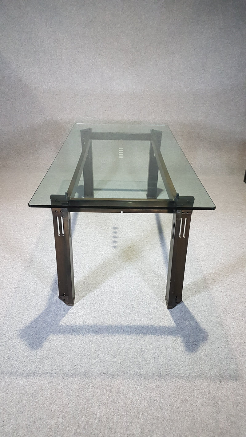 Zeldzame eetkamerset, Galaxy tafel en stoelen, met exclusieve bekleding, ontworpen door Umberto Asnago - Giorgetti. Jaren 80