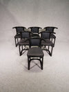 Set van 6 zwarte Fledermaus stoelen van Josef Hoffmann voor Wittmann, jaren 80.
