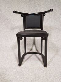 Set van 6 zwarte Fledermaus stoelen van Josef Hoffmann voor Wittmann, jaren 80.