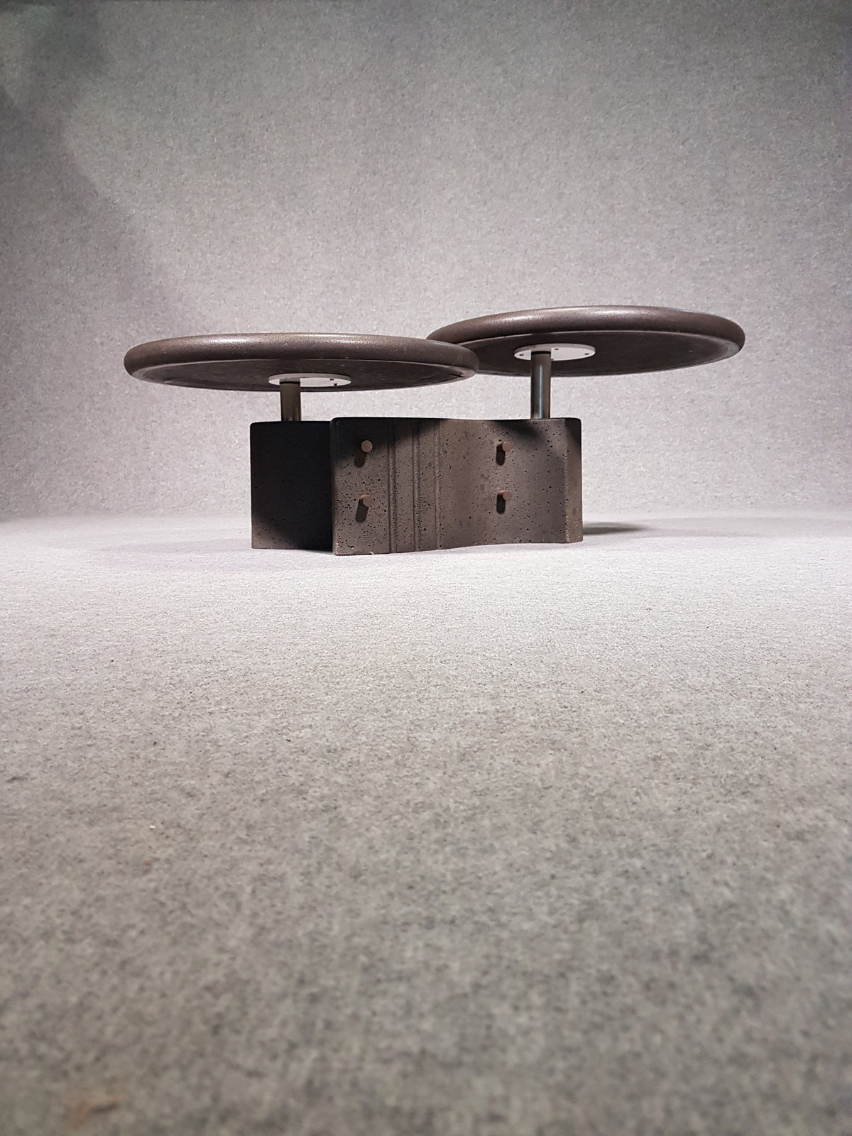Brutalist coffee table concrete with naturestone from Fedam, 1980s