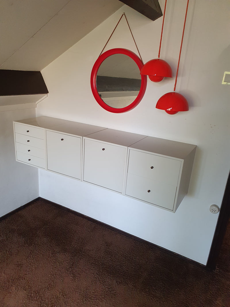 Kleine Wandkist 4 x unit 1960, wandgemonteerd Cees Braakman - Pastoe - Kast (1) - kubus
