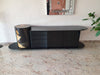 Unique dressoir by Carlo Malnati, produced around the 1980’s. The art work is made out of inlaid wood, using different colored pieces to create the design. 260 x 77 x 70 deep